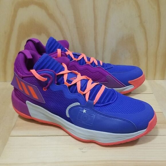 Adidas Mens Dame 7 EXTPLY Say Cheese  Blue/Pink Basketball Shoes Size 13 - Picture 1 of 9